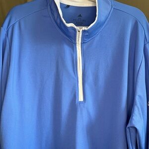 adidas Blue and White Lightweight 1/4 zip.
